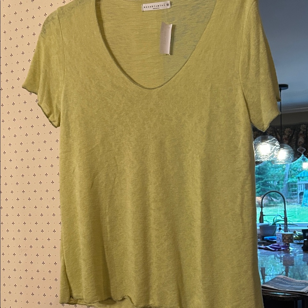 Casual Lime V-Neck Tee